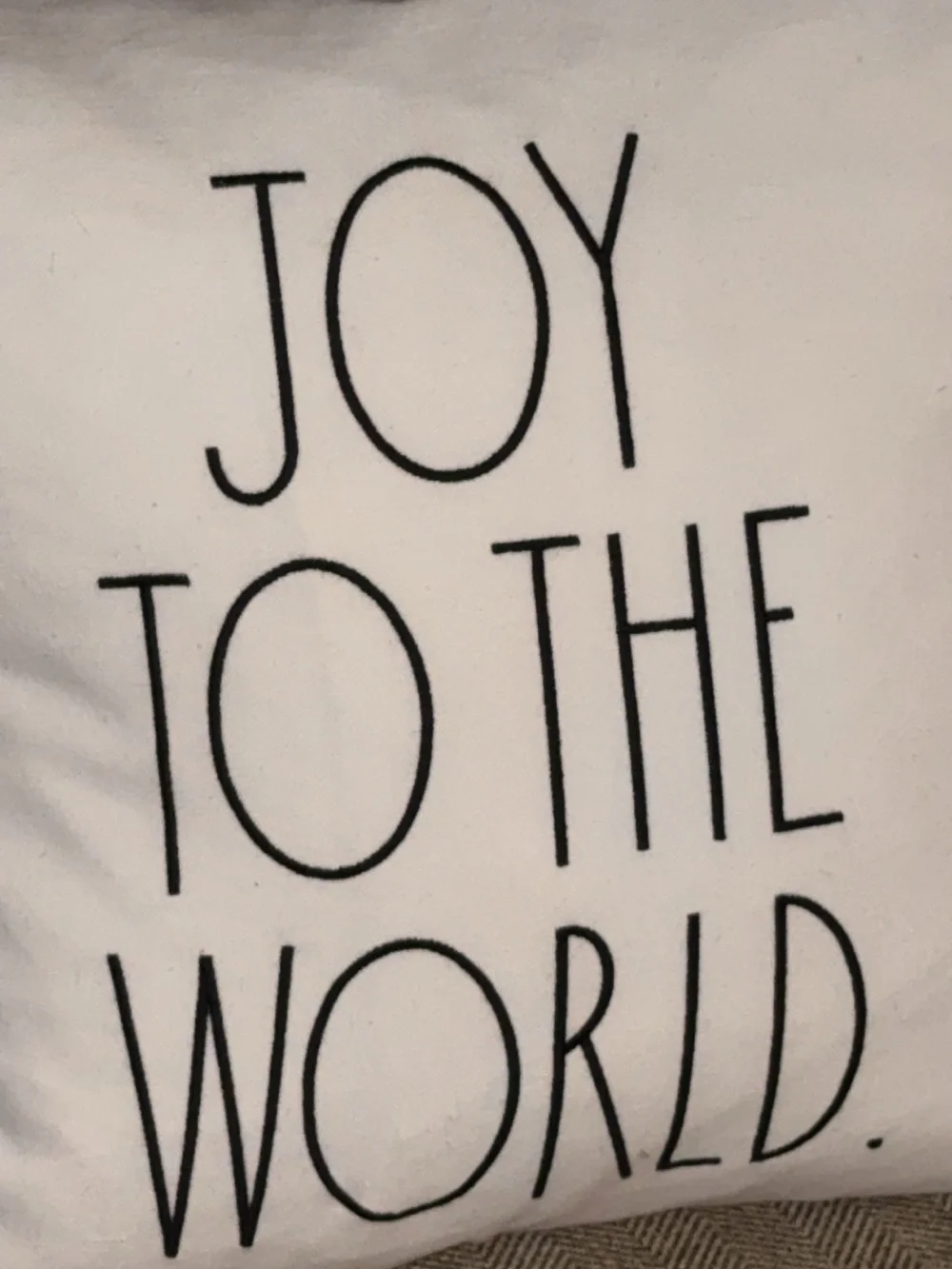NWT RAE DUNN HTF 20X20 DECORATIVE THROW PILLOW JOY TO THE WORLD CHRISTMAS HOLIDA
